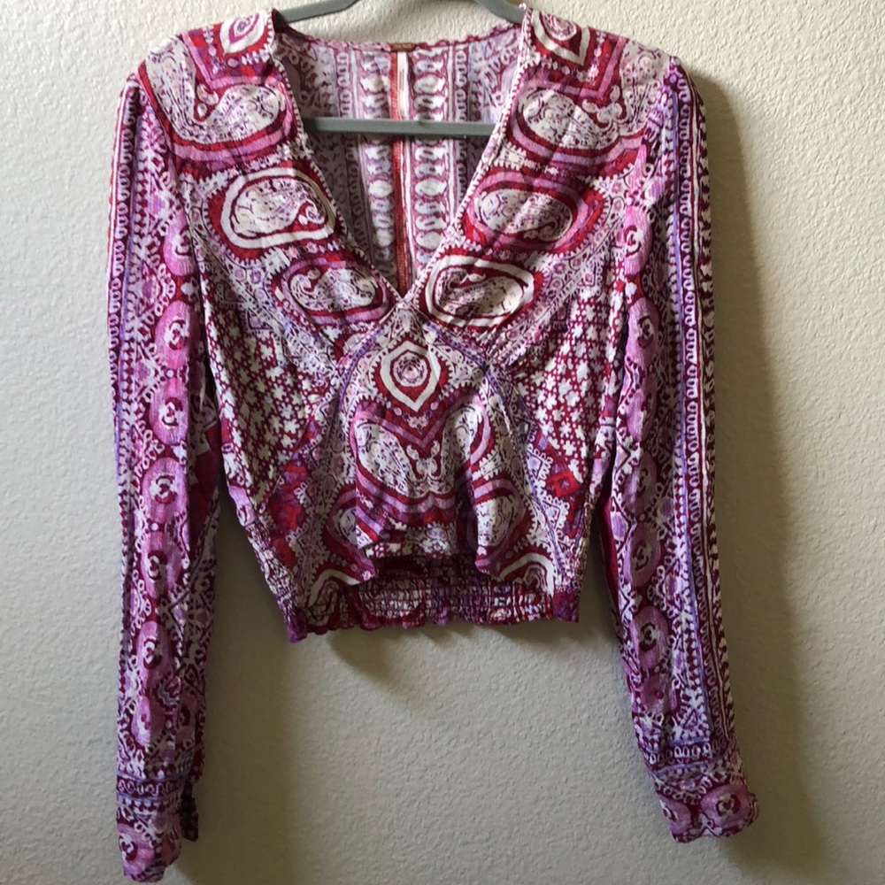 Free people cropped blouse XS